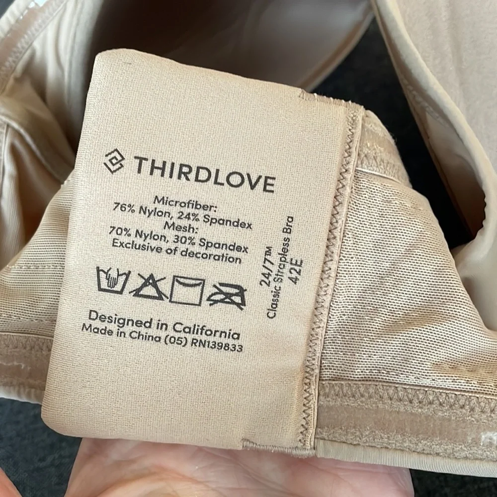 Thirdlove sz 42E underwire 24/7 classic strapless bra new WL162_5